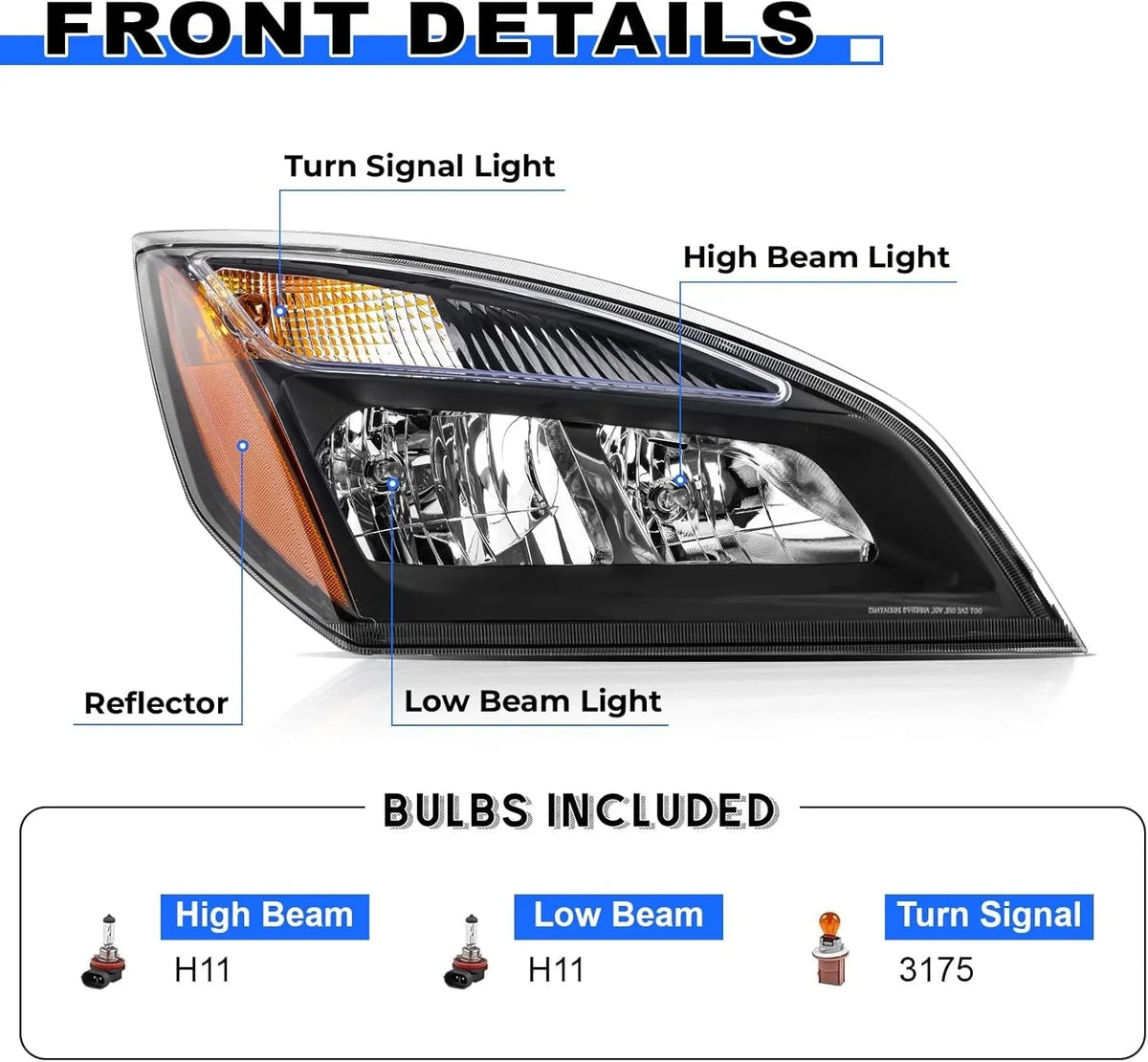 Halogen Headlamp Assembly for Freightliner Cascadia (2018–2024)