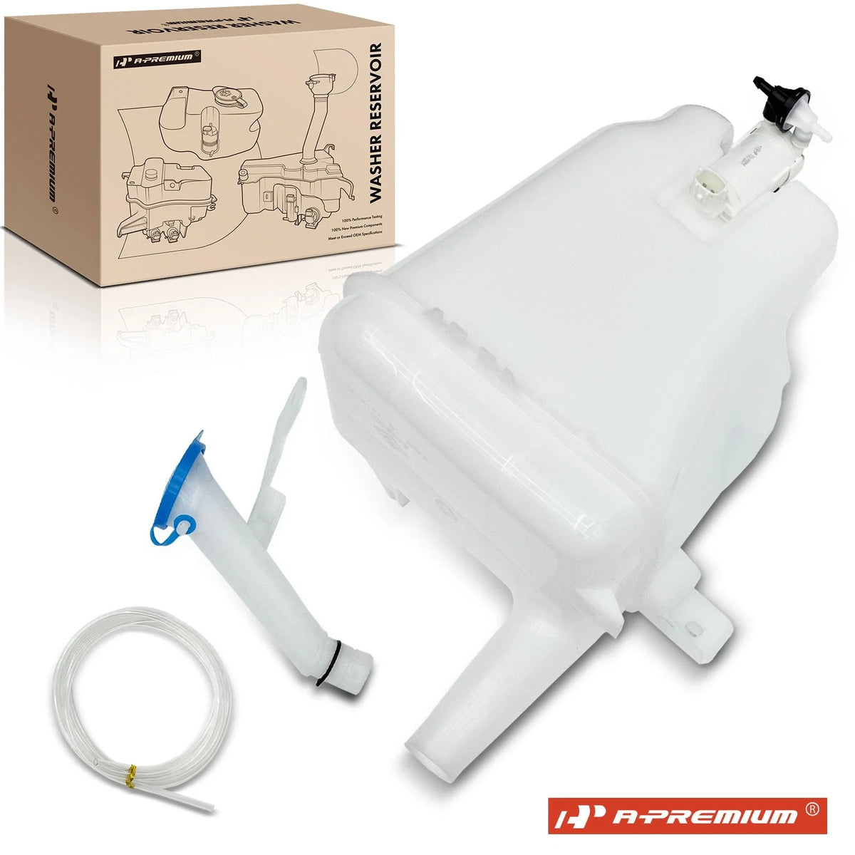 Windshield Washer Reservoir Tank with Cap & Pump for Nissan Versa (2014–2019)