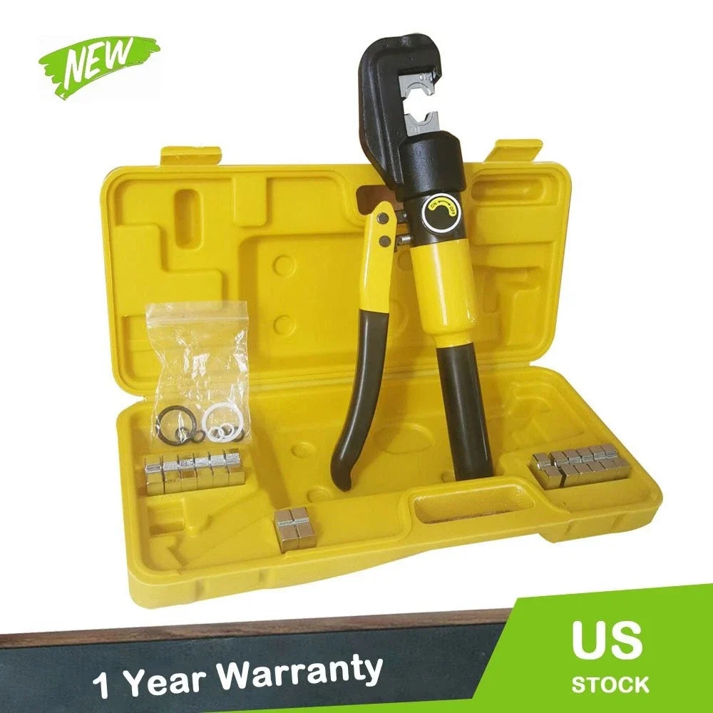 6-Die Hydraulic Wire Battery Cable Lug Terminal Crimper for Universal Use