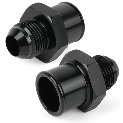 2X SBC 10AN Valve Cover Adapter Aluminum Fittings for Push-In Grommet Black
