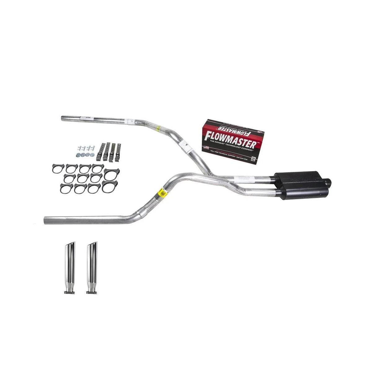 Dual Exhaust 2.5" Pipe for S10/S15 (1995–2001) Flowmaster Super 44 RC Tip