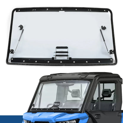 3-Piece Scratch Resistant Flip Windshield for Can-Am Defender 2016-2024