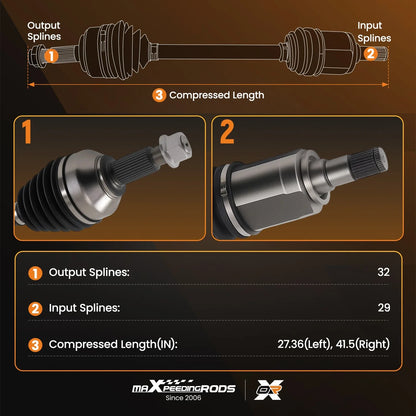 CV Axle Shaft Assembly Front Pair for Nissan Pathfinder (2013–2014)