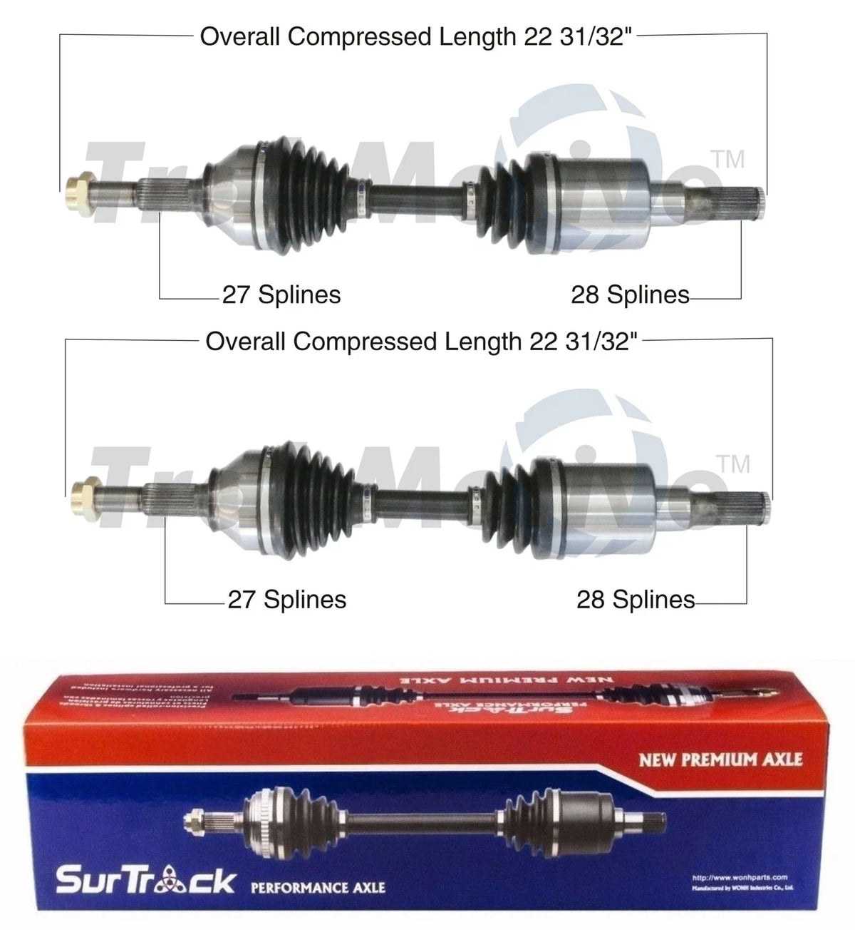 Set of 2 Front CV Axle Shafts for Chevrolet GMC Isuzu i-370 (2007–2008)