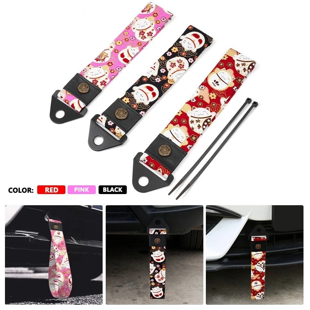 Sports Racing Tow Strap for Universal Front and Rear Bumper Hook