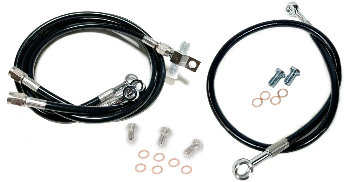 Streamline Steel Braided Brake Lines for Raptor 700 (2006–2015) +1" Front +14" Rear