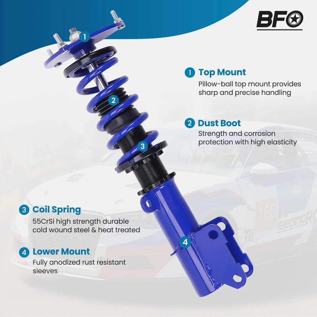Adjustable Coilover Shocks and Struts for Nissan Altima (2007-2012)