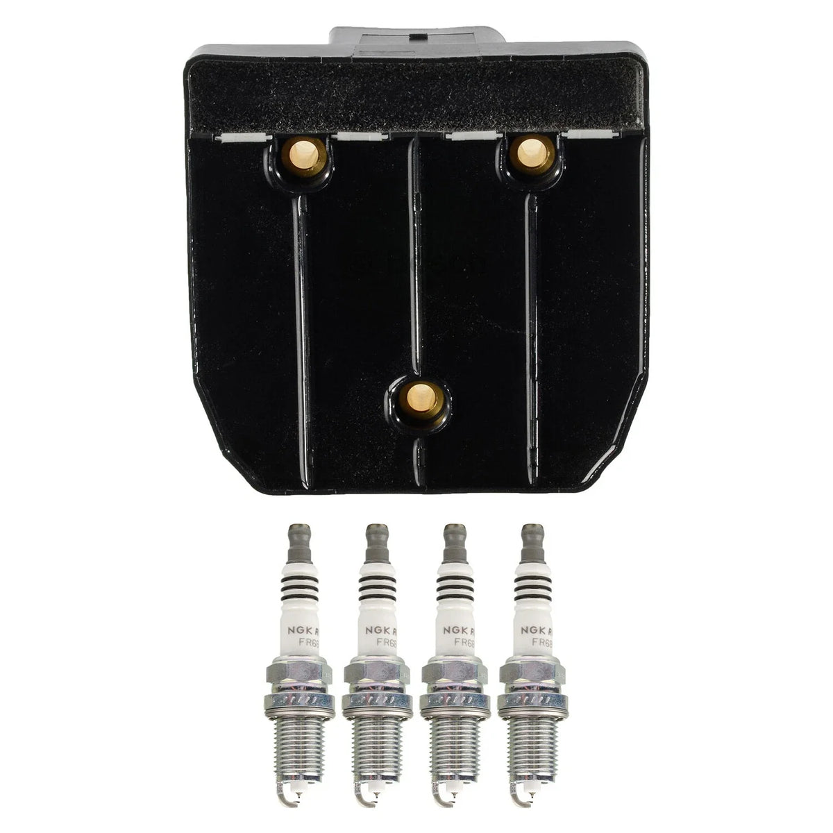 Set of 4 Bosch Ignition Coils & NGK Ruthenium HX Spark Plugs for A4, Neon, Golf, Jetta (L4)