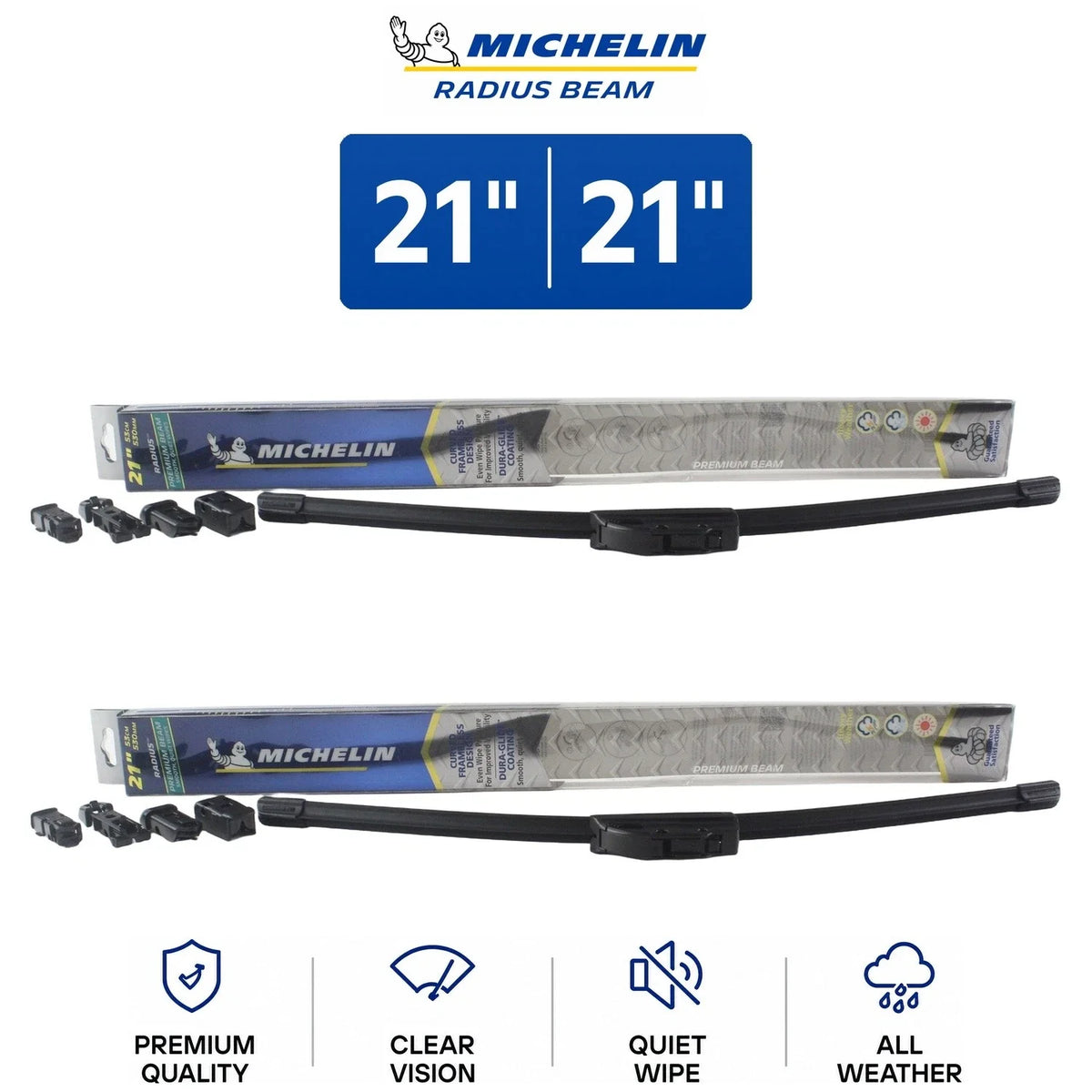 2-Piece Set of Radius Beam Wiper Blades for Dodge (2001–2010)
