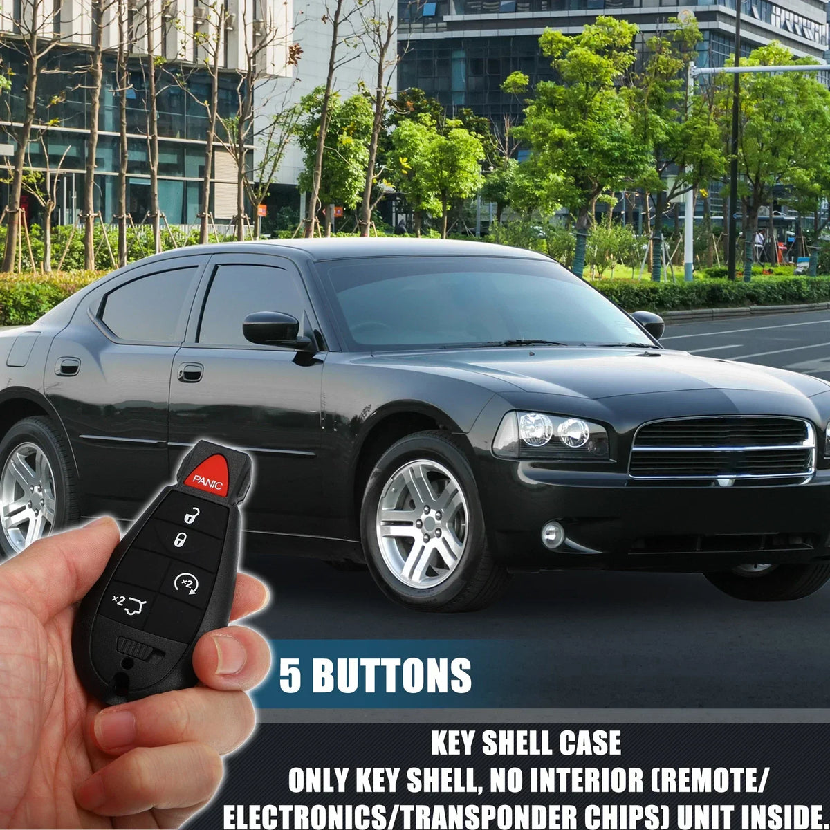 Key Shell Cover for Keyless Entry Remote - Chrysler Dodge