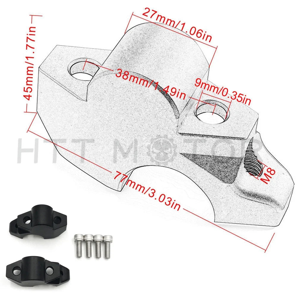 CNC Handlebar Mount Clamps Riser for Honda X-ADV750 (2017–2018) Black