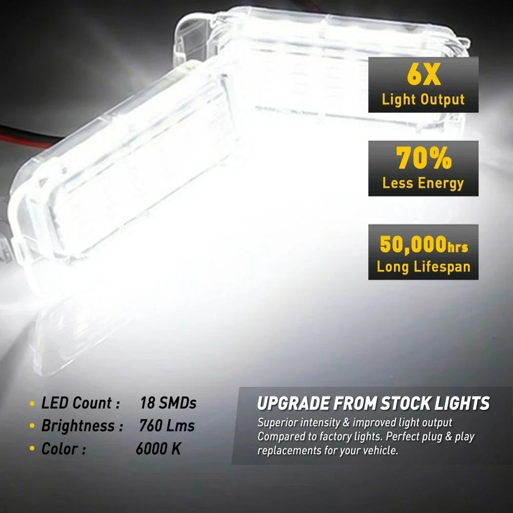 Rear Assembly LED License Plate Lights for Ford Fiesta (2011-2019) - 2X