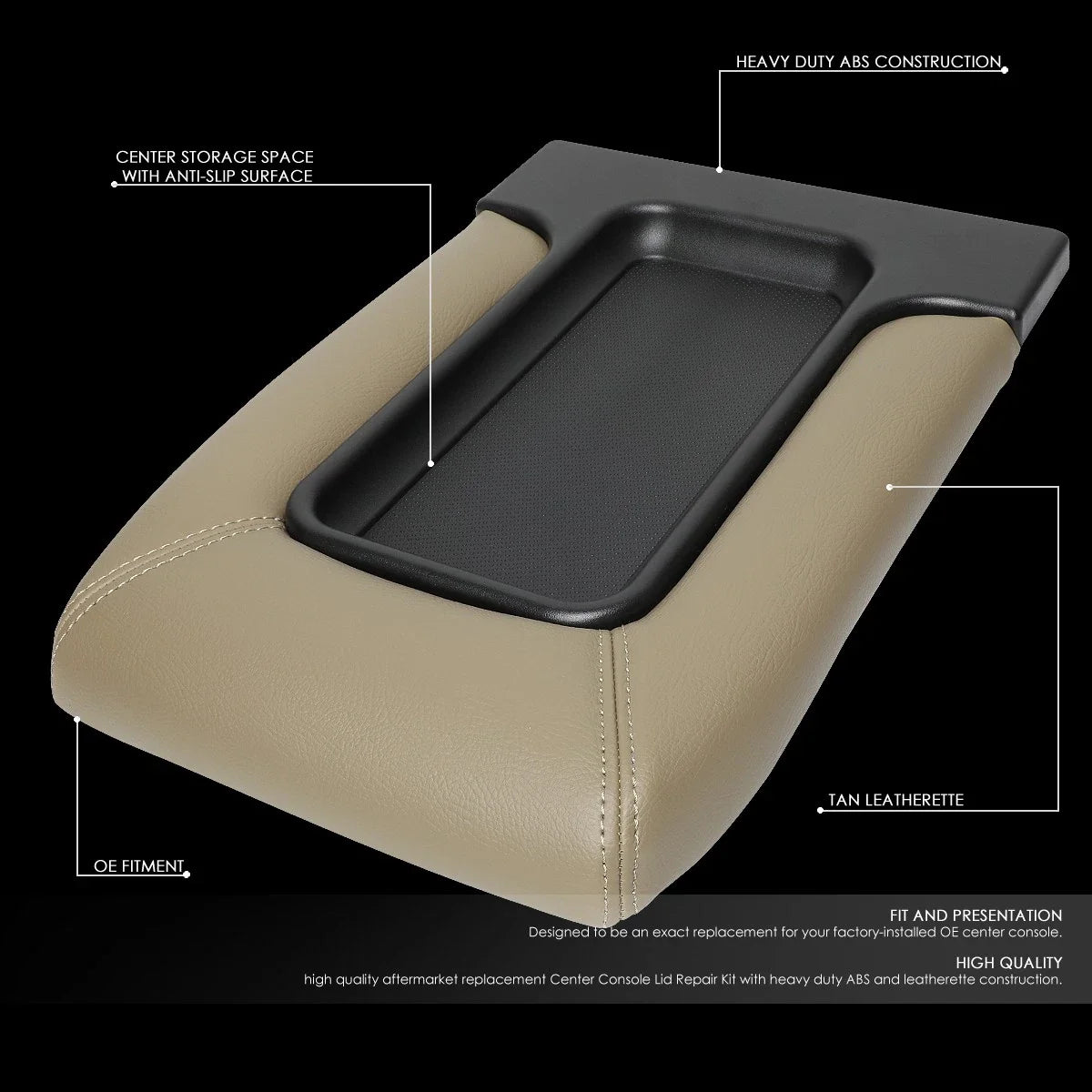 Center Console Lid Repair Kit for Silverado/Sierra (2001–2007) - Beige