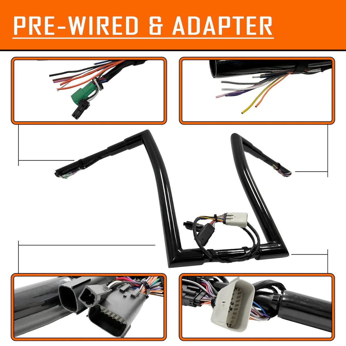 Wired Handlebar 16" 1.5" 32mm for Harley Road Glide (2008-2013) HTTMT