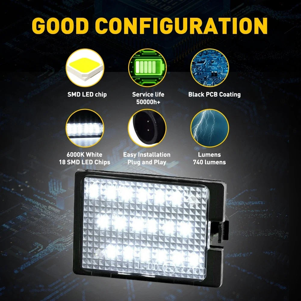 LED License Plate Light Assembly - 2 Pack for Dodge Durango 2014-2020