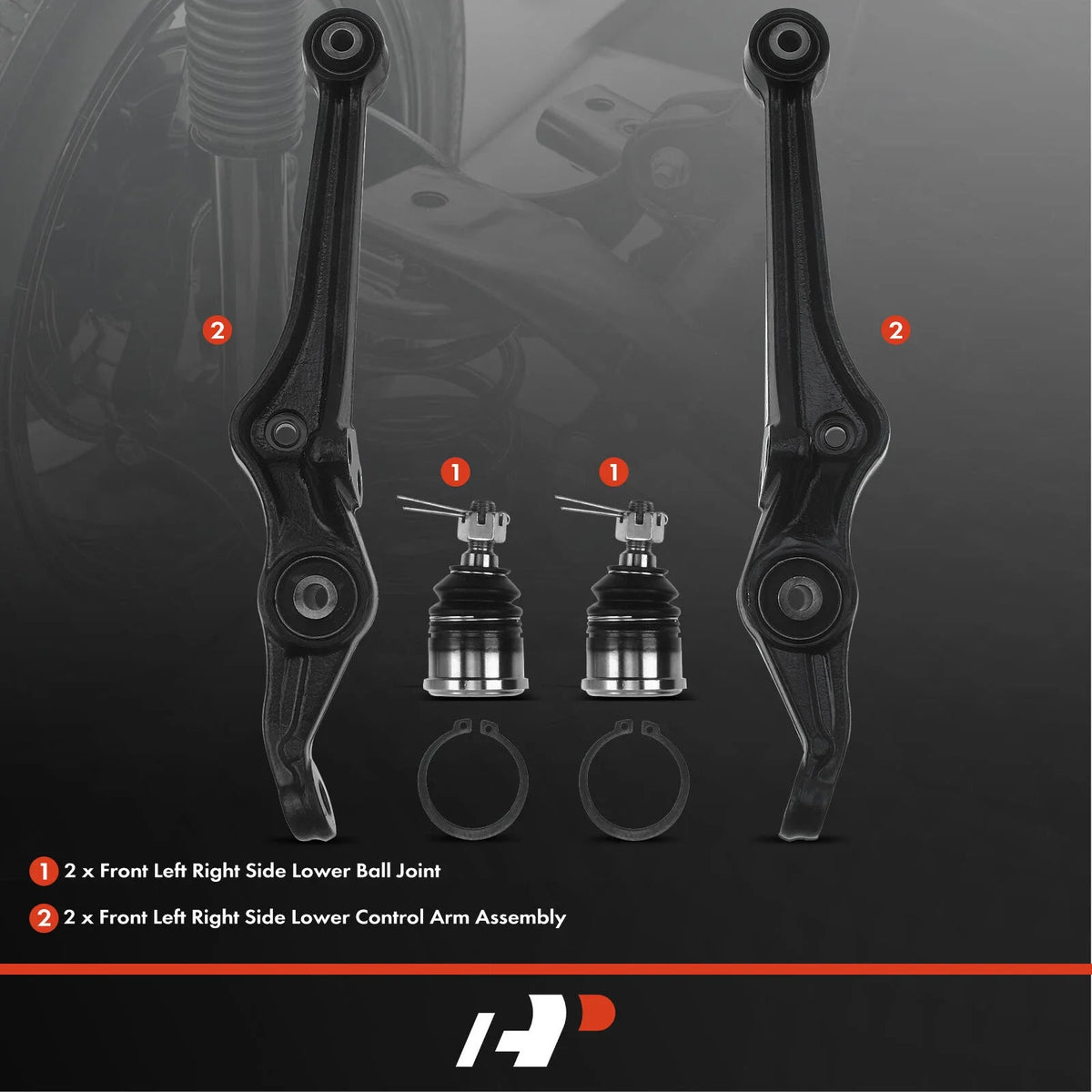 Front Lower Control Arm Ball Joint Set - 2X for Honda Accord 1998-2002