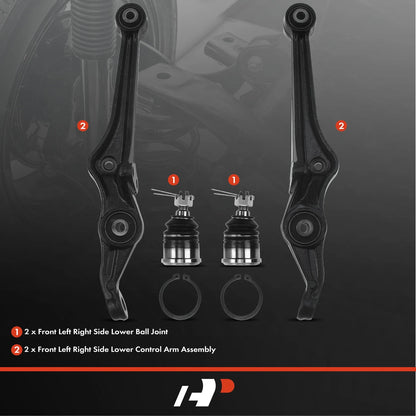 Front Lower Control Arm Ball Joint Set - 2X for Honda Accord 1998-2002