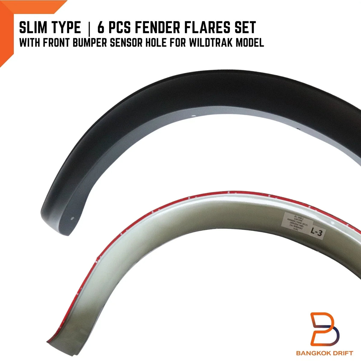 3" Front Sensor Fenders for 2022-2023 Ford Ranger Wildtrak P703