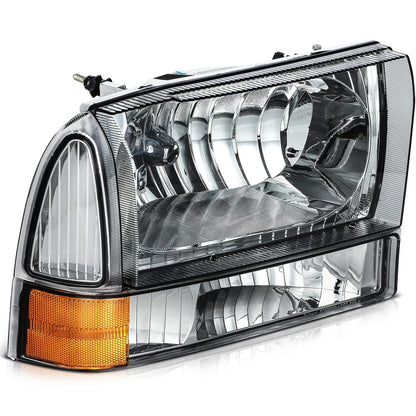 Headlight Assembly - Black Smoke Housing for 2000-2004 Ford Excursion