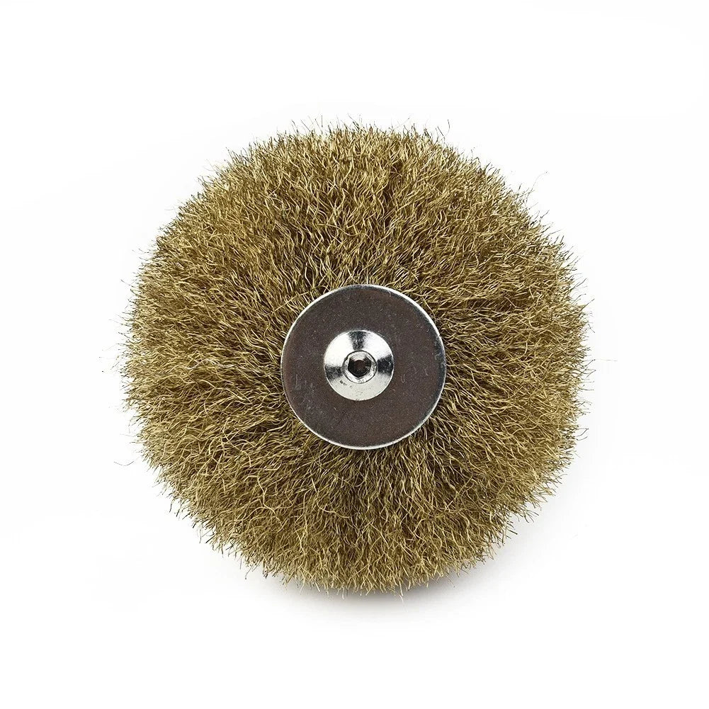 Wire Wheel Brush for Mini Drill Rotary Tools (Copper Plated Steel)
