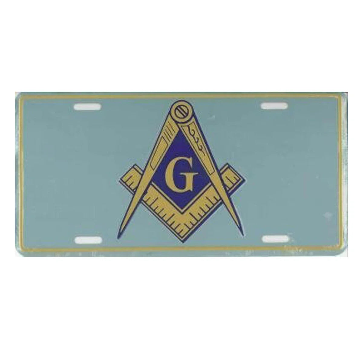 Aluminum License Plate for Freemasonry Masonic Symbol (Light Blue)
