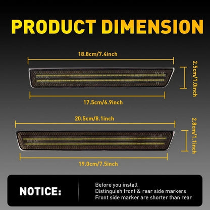 4X Green LED Side Marker Lights Kit for Dodge Challenger 2015-2022