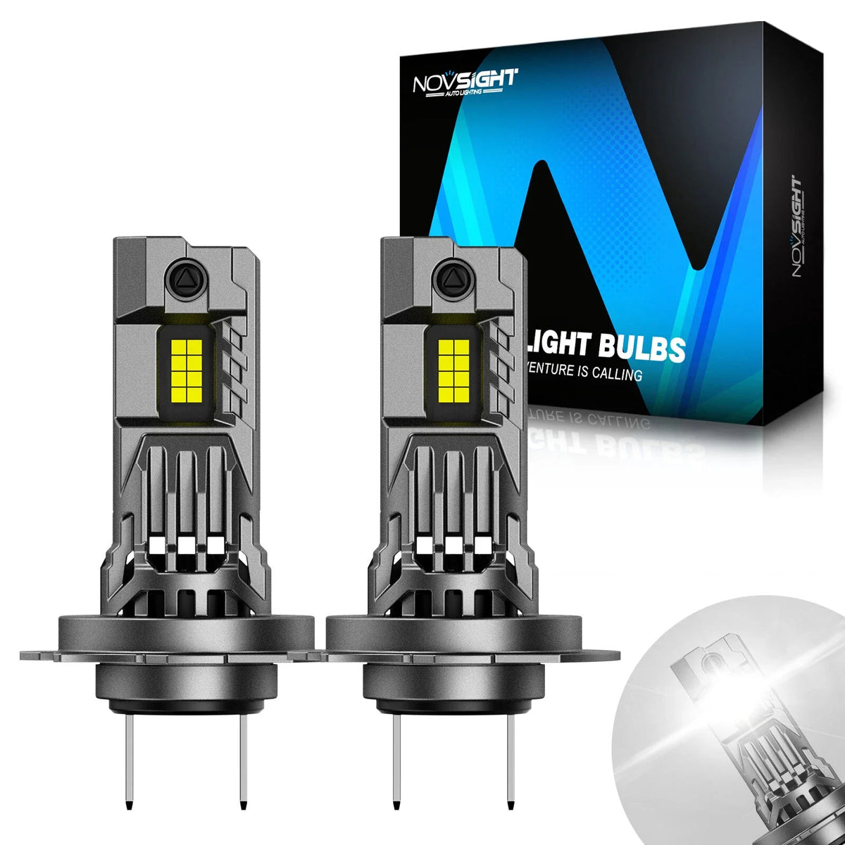 H7 LED Headlight Bulbs Combo for 6500K 24000LM 100W