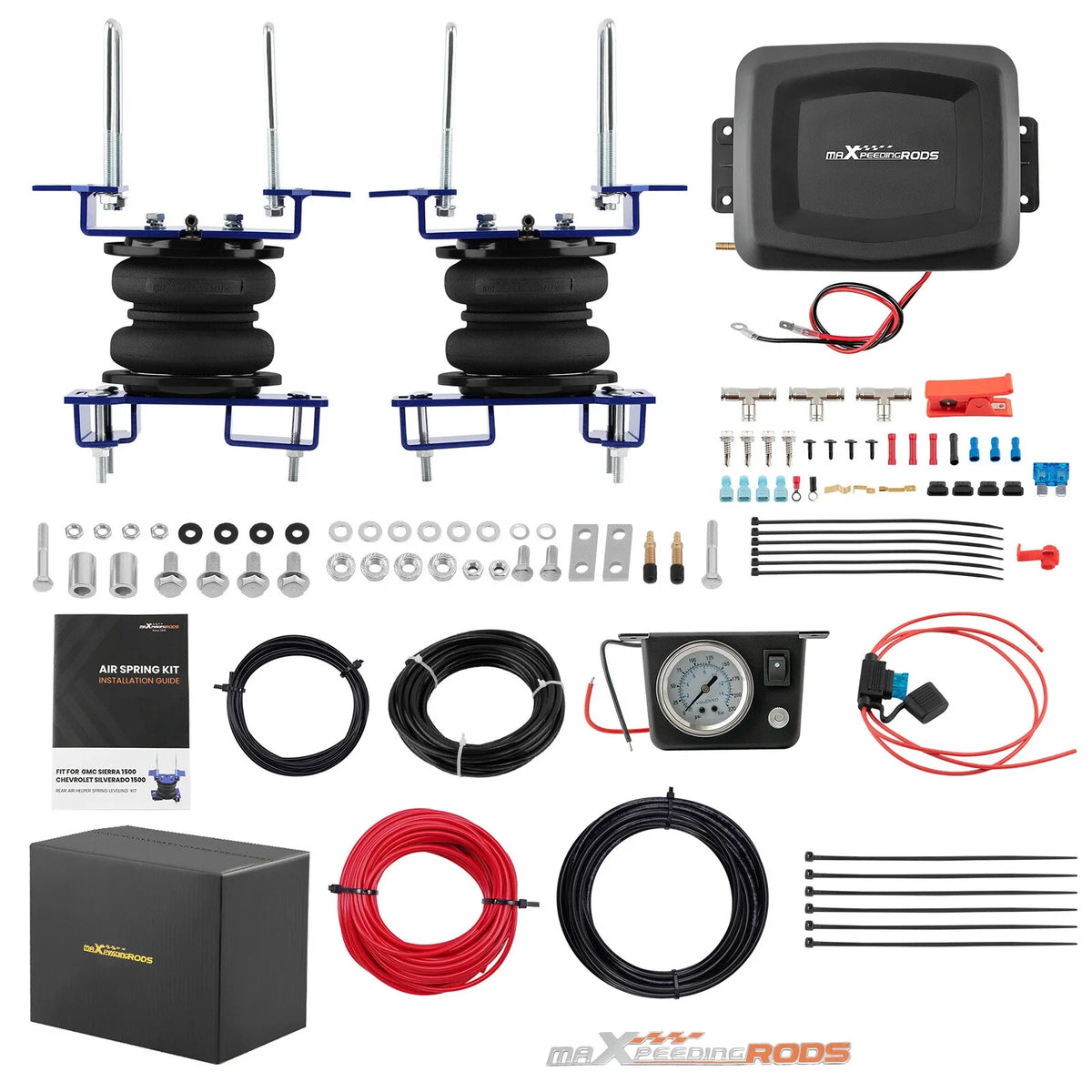 Air Spring Kit for Chevy Silverado 1500 (2019-2025) with Wireless Compressor