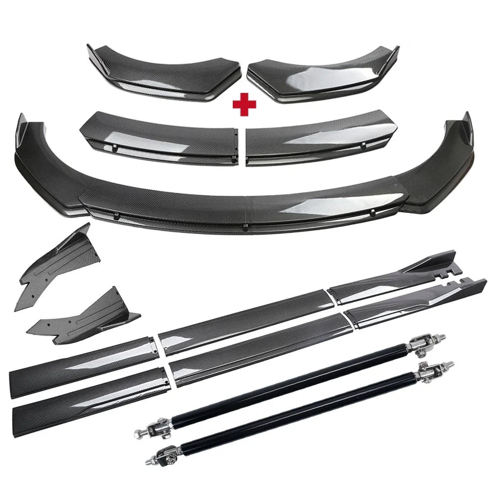 Front Bumper Lip Spoiler Splitter + Side Skirt for Toyota Camry (2018–2023)