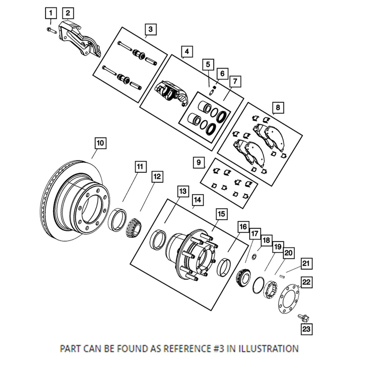 Disc Brake Caliper Pin Kit for Ram 2500 3500 (68049161AB)