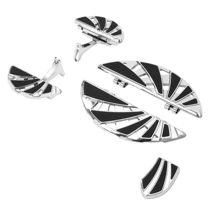 Chrome Driver Passenger Floorboard Brake Pedal Pegs for Harley Touring (1993–2024)