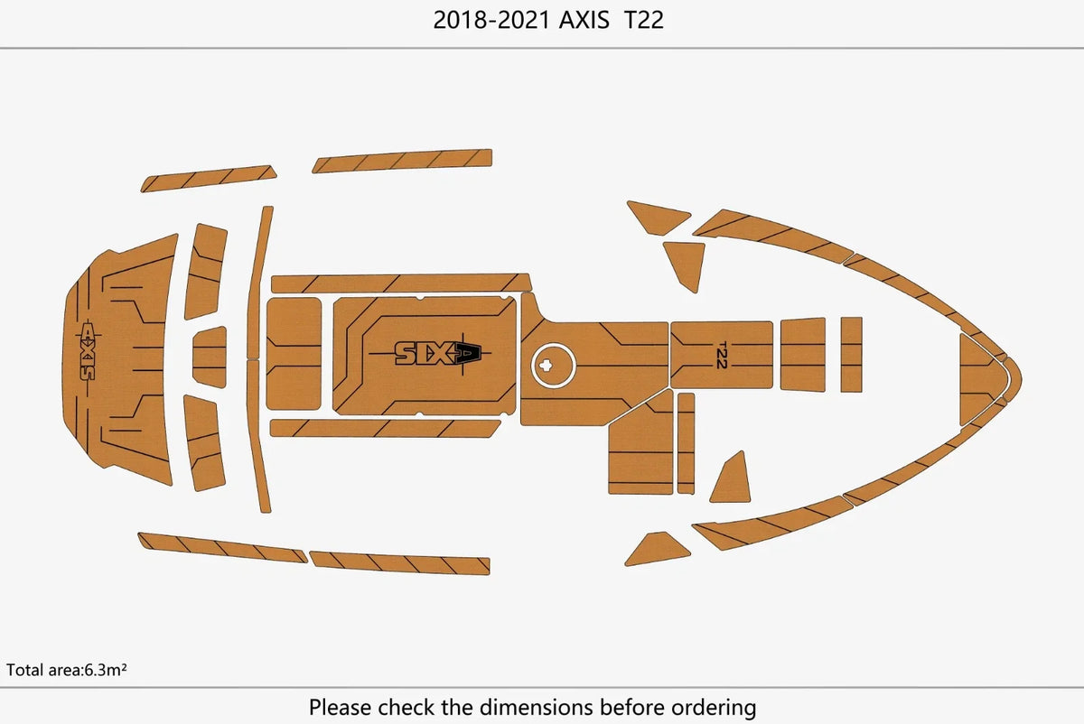 EVA Pad Teak Deck Flooring Mat for Axis T22 (2018)