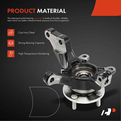 Front Left Hub Bearing & Steering Knuckle Assembly for Nissan Versa (2007-2019)