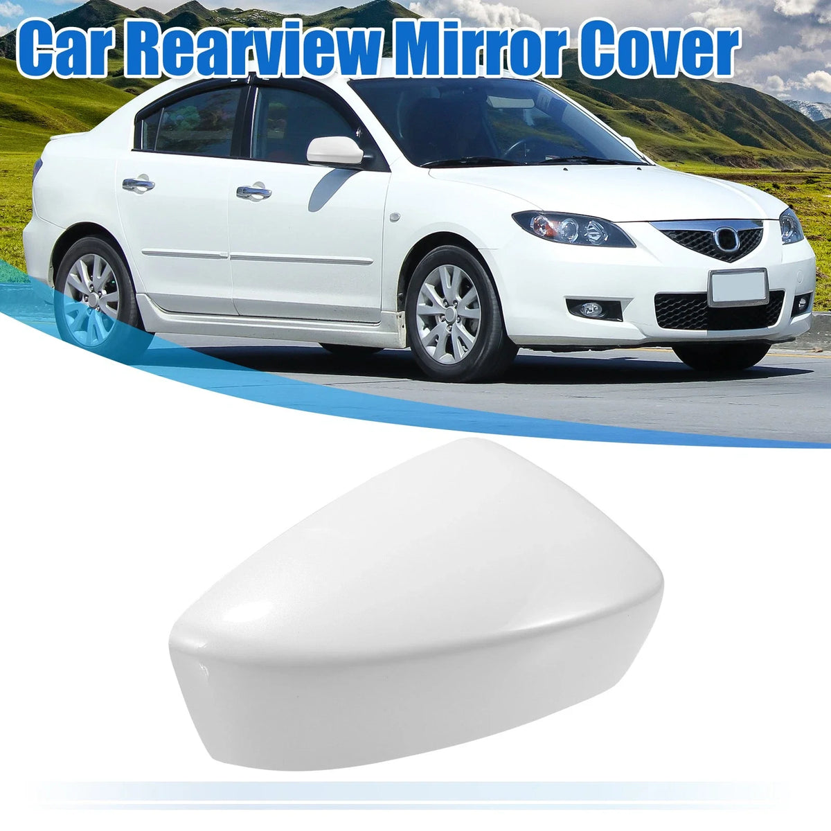 Front Right View Mirror Cover Trim for Mazda 3 Axela M3 (2017–2019) White