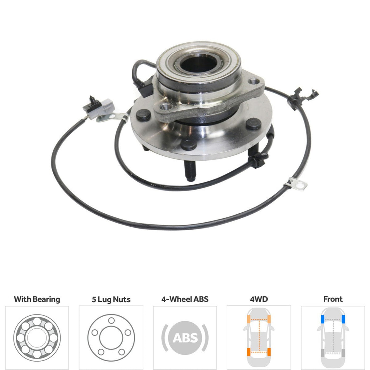 1997-1999 Dodge Ram 1500 Front Left/Right Wheel Hubs 4WD ABS