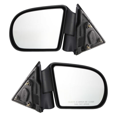 Mirror Set for Chevrolet S10 (1999–2004) Manual Fold Textured Black