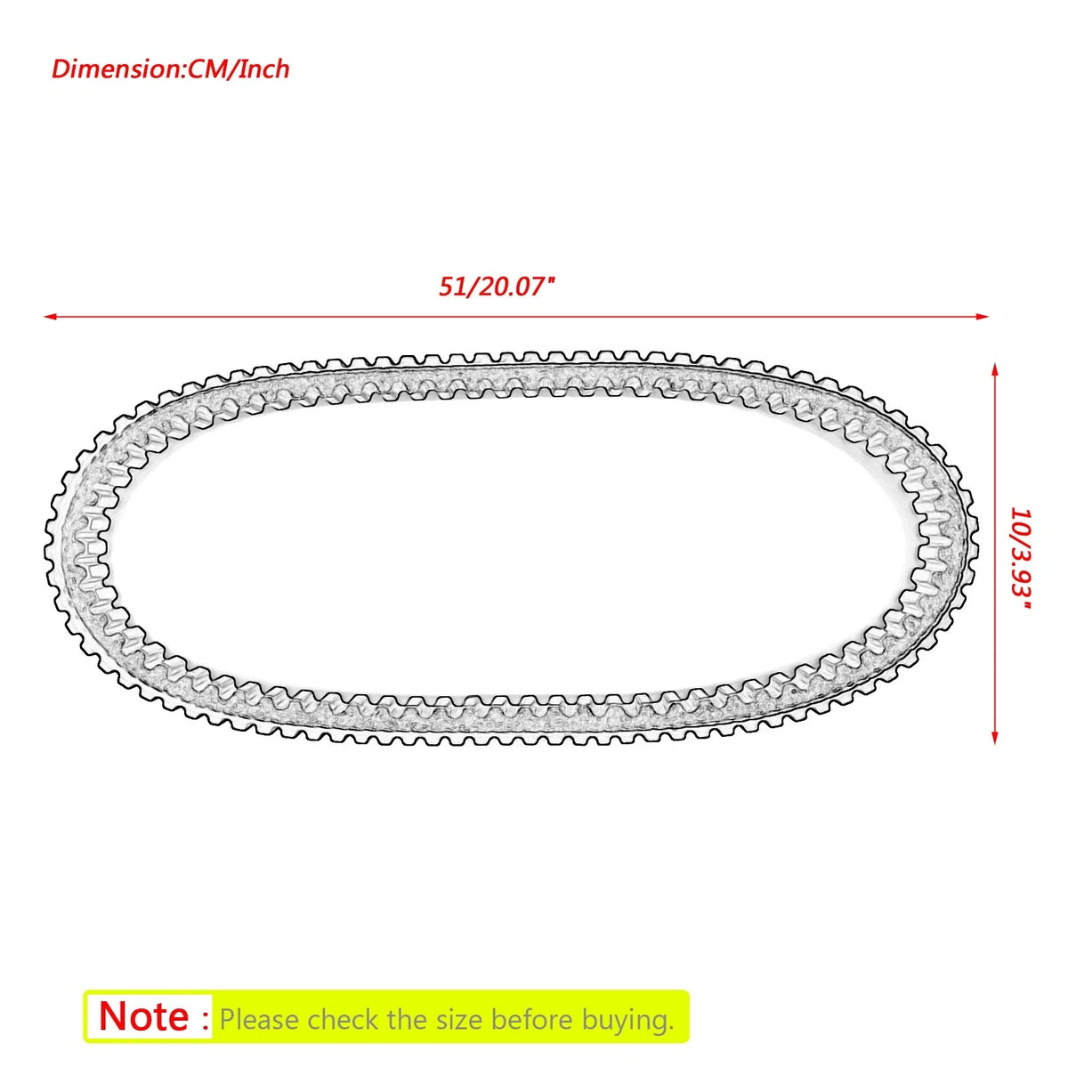 Drive Belt for Polaris Rush Pro S X Switchback Titan 800 (3211177)