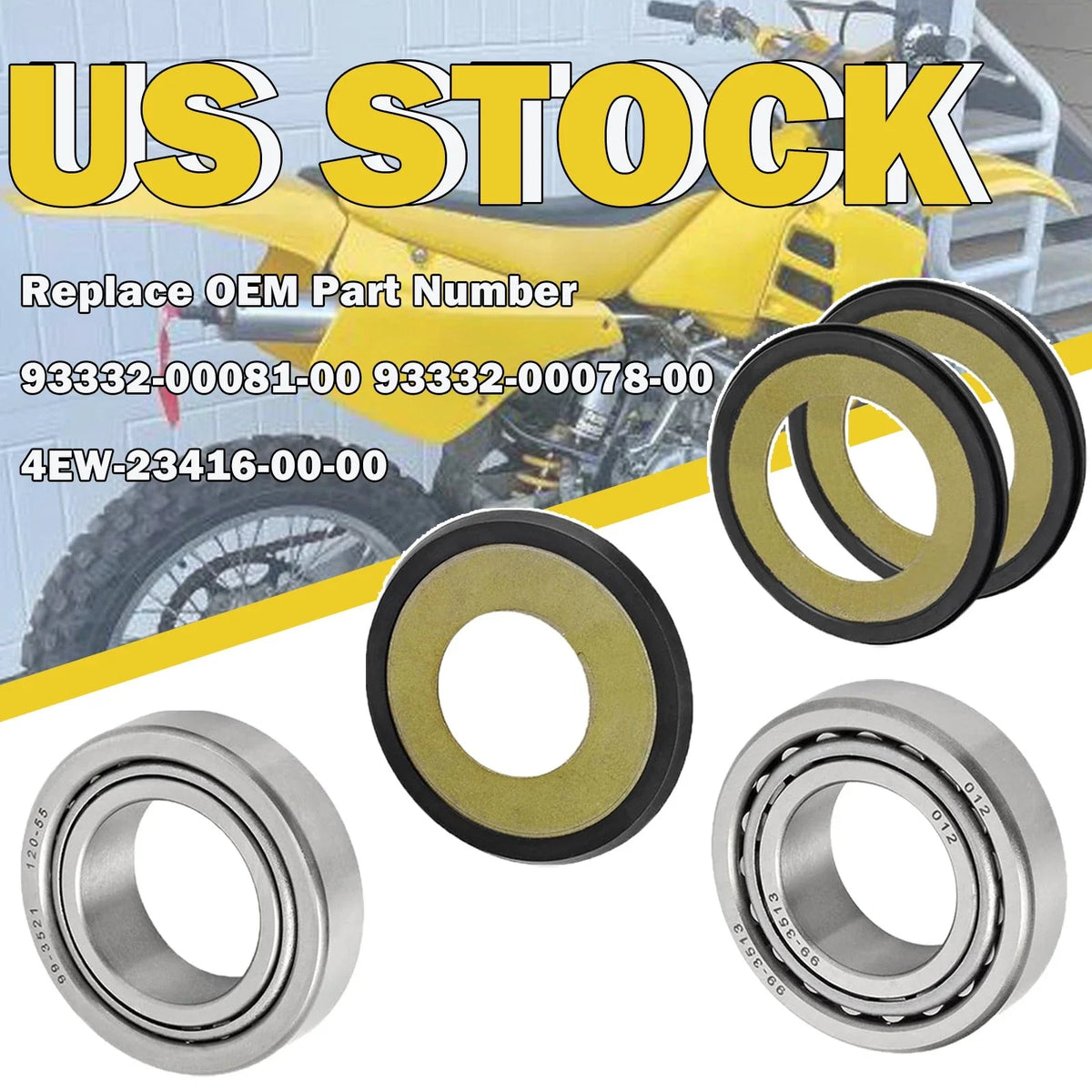 Steering Stem Bearings and Covers for YZ400F Yamaha (1998-1999)