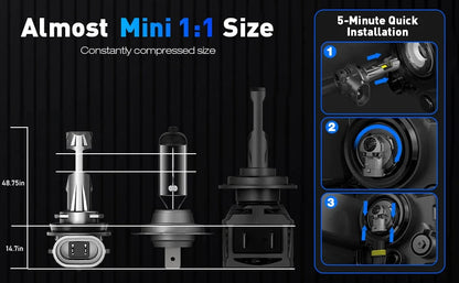 LED Headlight Bulb Kit 9005 H11 - 2X Conversion for NOVSIGHT 2015-2023