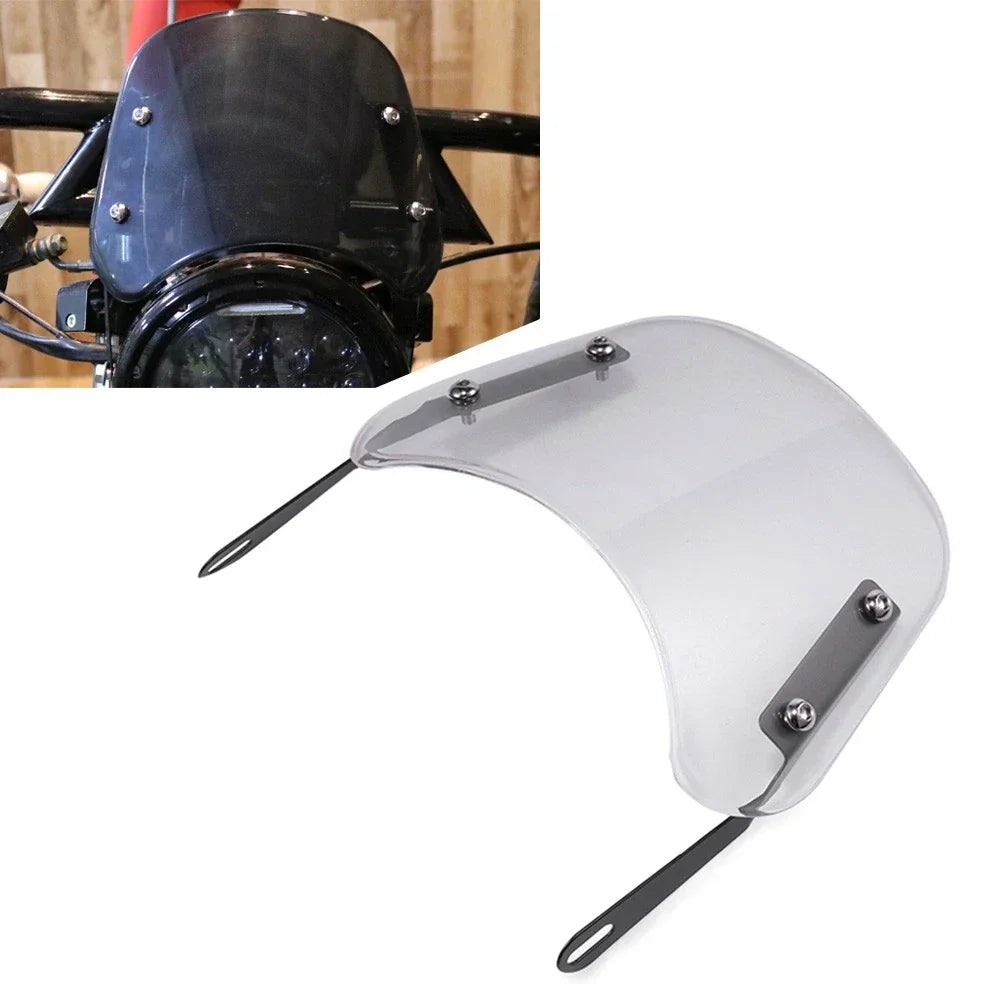 Clear 5-7'' Round Headlight Windscreen for Universal Motor Fit
