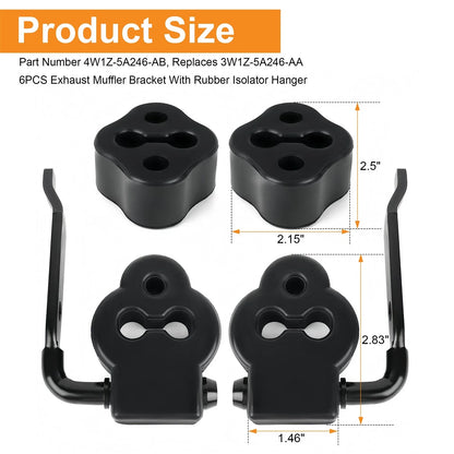 Set of 6 Exhaust Mounts for Crown Victoria (2003 to 2011)