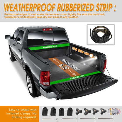 Vinyl Soft Top Tri-Fold Tonneau Cover for Dodge Dakota (2000–2004) 5.25' Bed