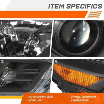 Projector Headlight with Chrome Amber LED for Nissan Maxima 2016-2018