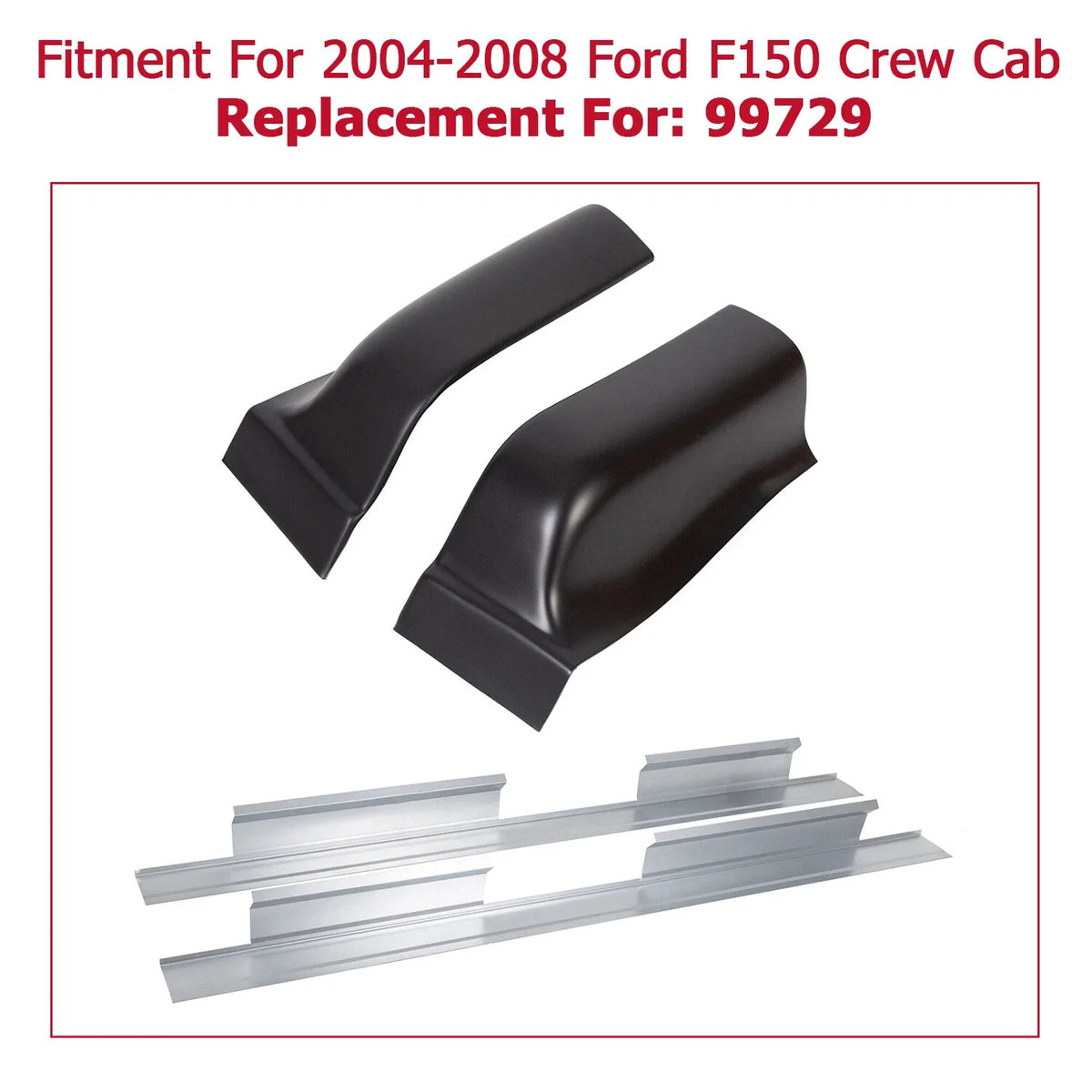 Set of 2 Outer Rocker Panels & Cab Corners for Ford F-150 (2004–2008)