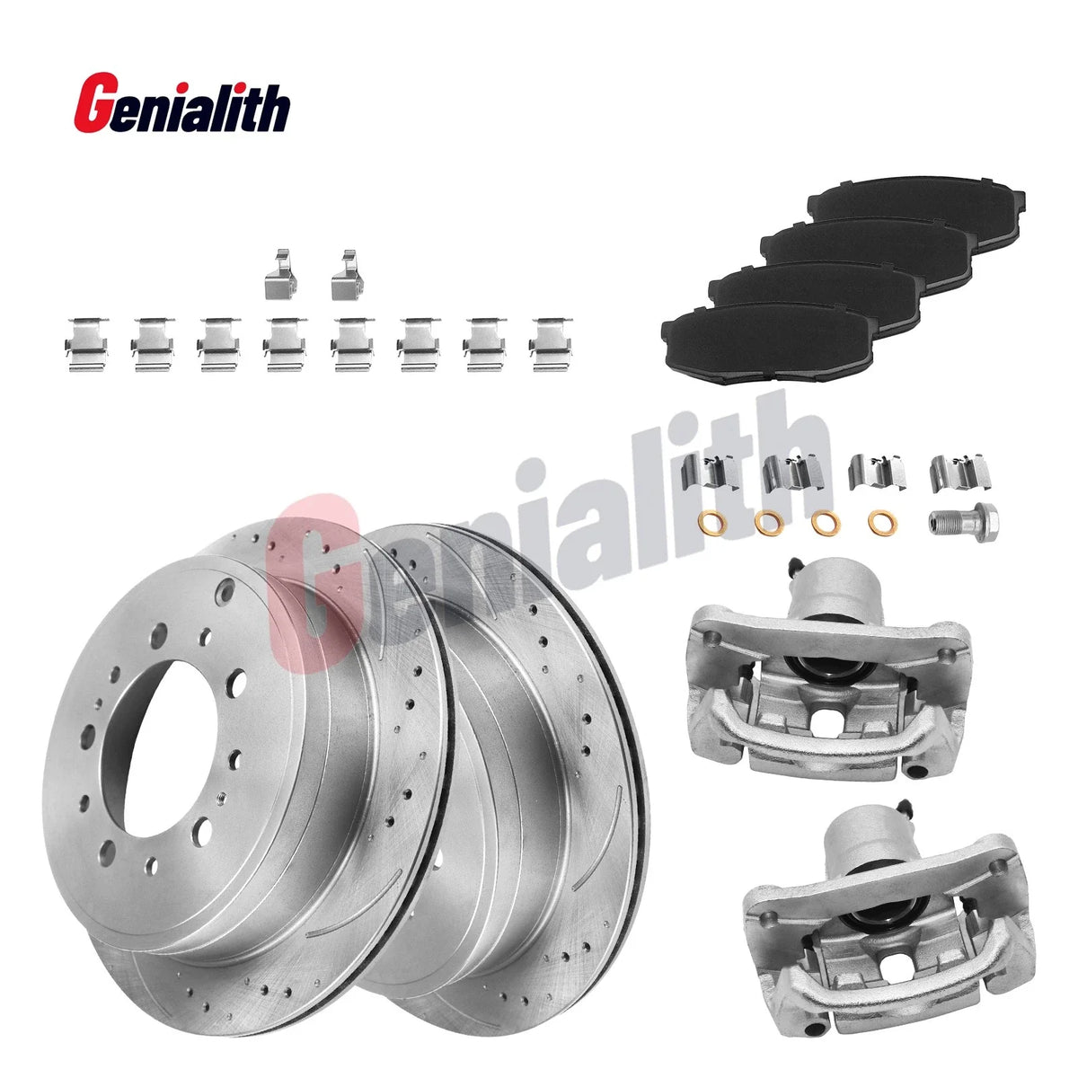 Rear Rotors and Brake Pads Caliper Kit for 2007-2015 Sequoia Tundra