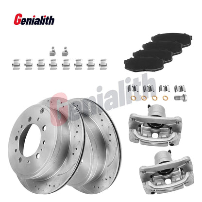 Rear Rotors and Brake Pads Caliper Kit for 2007-2015 Sequoia Tundra