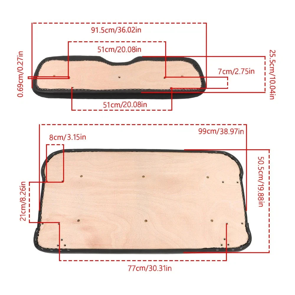 Set of 2 Black Front Seat Cushions for EZGO Medalist TXT (1993–2013)