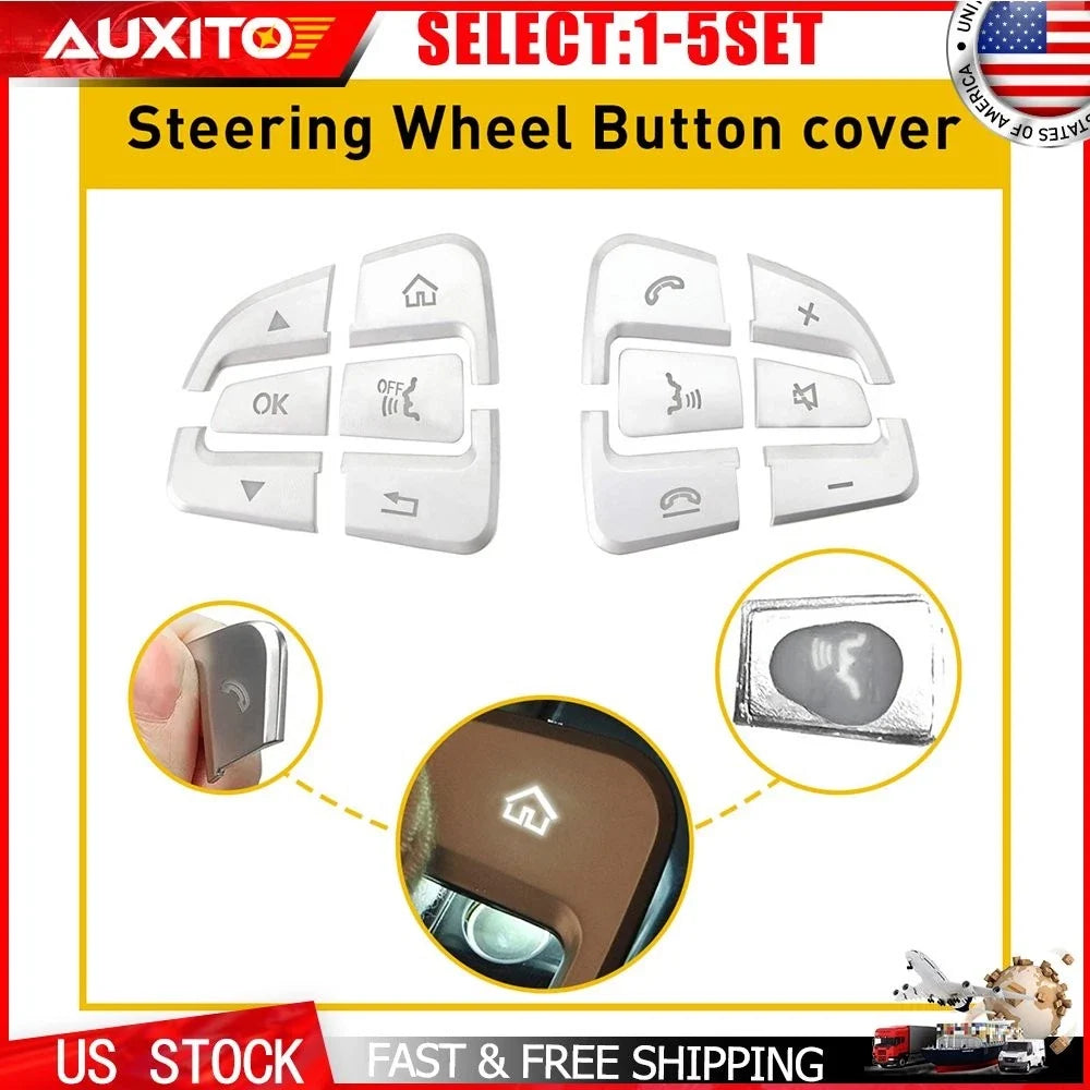 Steering Wheel Button Silver Trim for Mercedes Benz 2012-2020