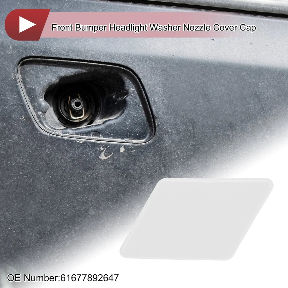 White Bumper Cover Cap for Headlight Washer Nozzle - BMW 335d