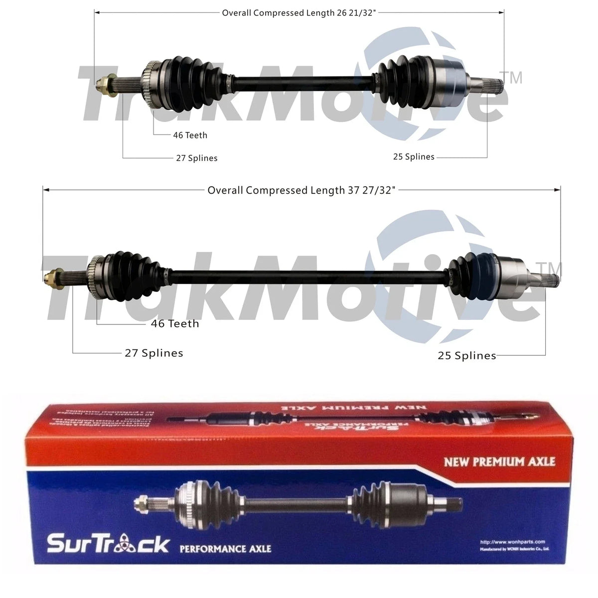 Set of 2 Front CV Axle Shafts for Kia Soul (2010–2011)